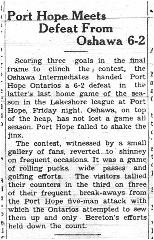 1938-02-10 Hockey -Lakeshore League