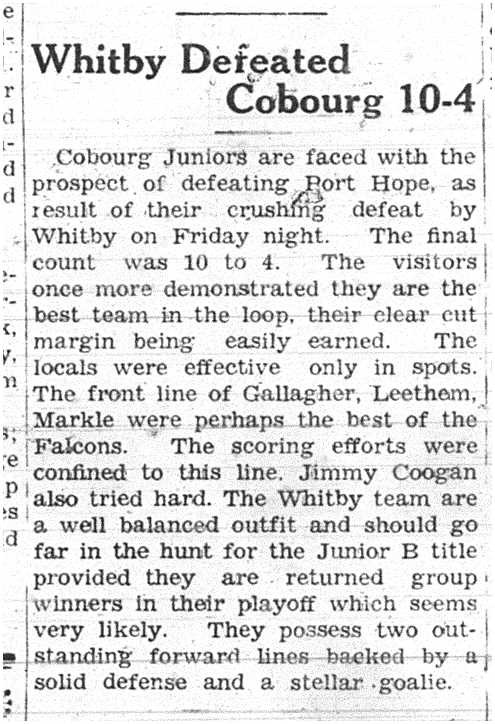 1938-02-17 Hockey -Juniors vs Whitby