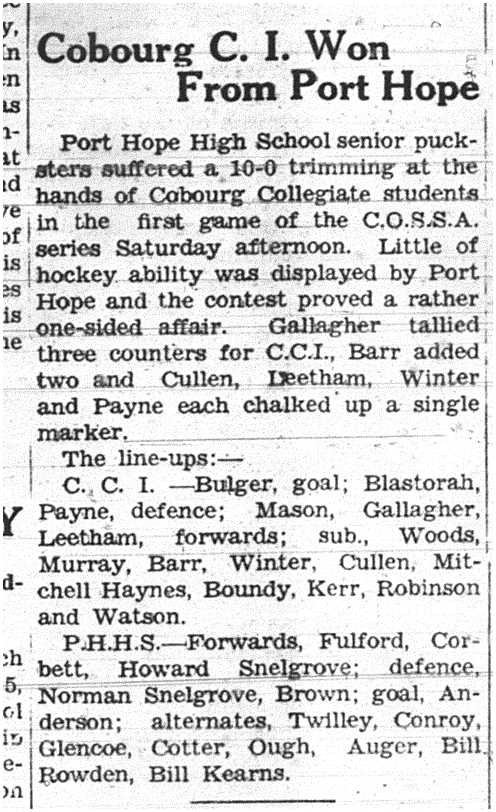 1938-02-17 School -CCI Hockey vs PH