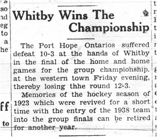 1938-03-03 Hockey -Whitby wins Championship vs PH