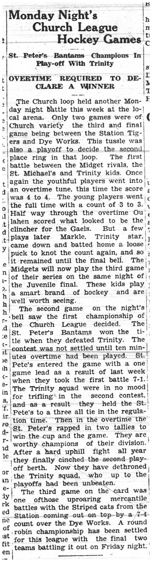 1938-03-10 Hockey -CCHL playoffs