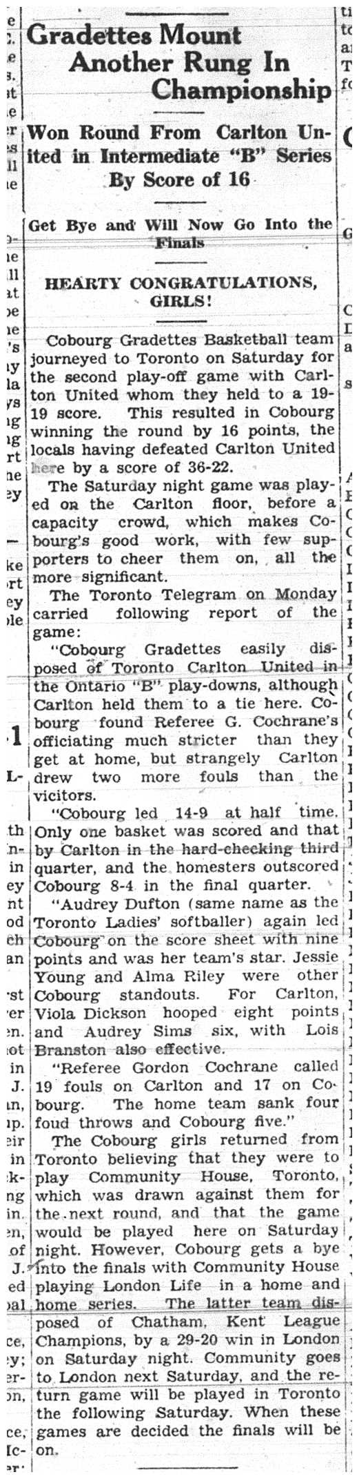 1938-03-17 Basketball -Ladies win-into finals