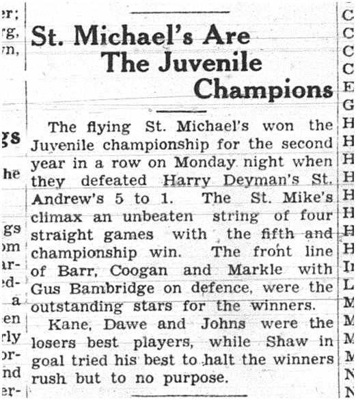 1938-03-17 Hockey -Juvenile Championship