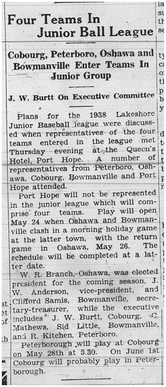 1938-05-12 Baseball -Juniors League