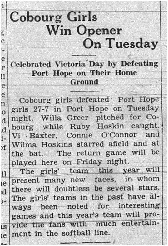 1938-05-26 Softball -Girls vs PH