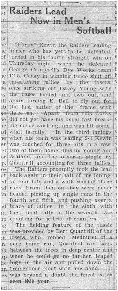 1938-06-30 Softball -Mens League Raiders