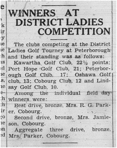 1938-07-07 Golf -Ladies District Tourney