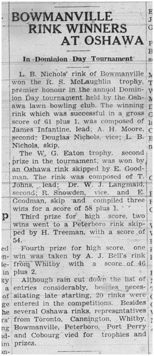 1938-07-07 Lawn Bowling -McLaughlin Trophy