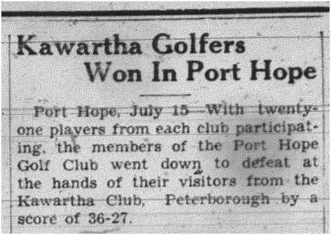 1938-07-21 Golf -PH vs Kawartha