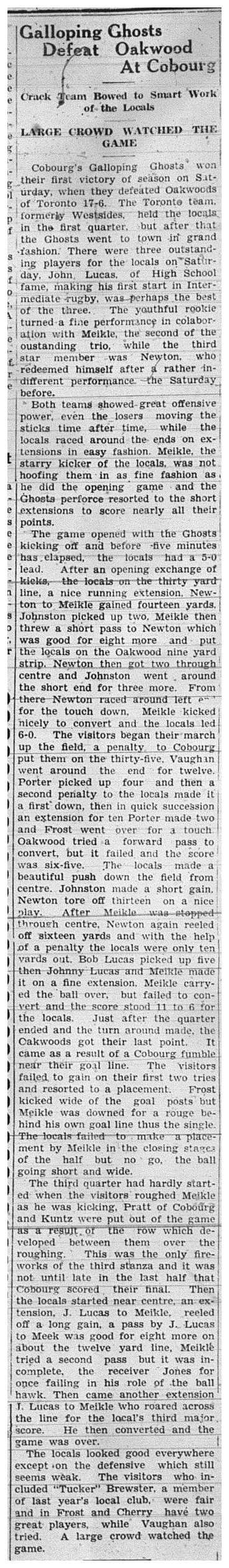 1938-09-29 Football -Intermediate GG vs Oakwood