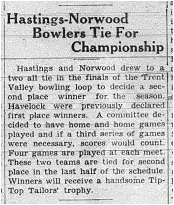 1938-10-13 Lawn Bowling -Norwood vs Hastings