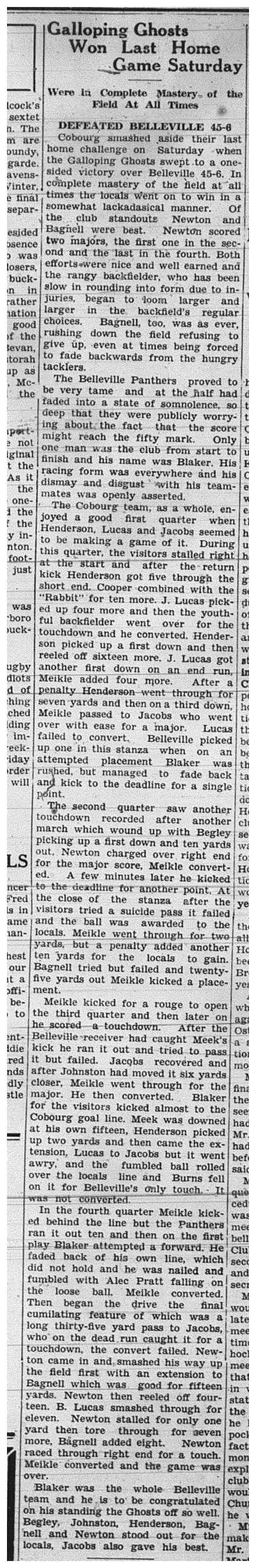 1938-11-10 Football -Intermediate -GG vs Belleville