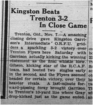 1938-11-10 Football -Intermediate Trenton vs Kingston