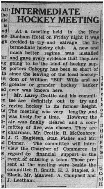1938-12-22 Hockey -Intermediates new Exec