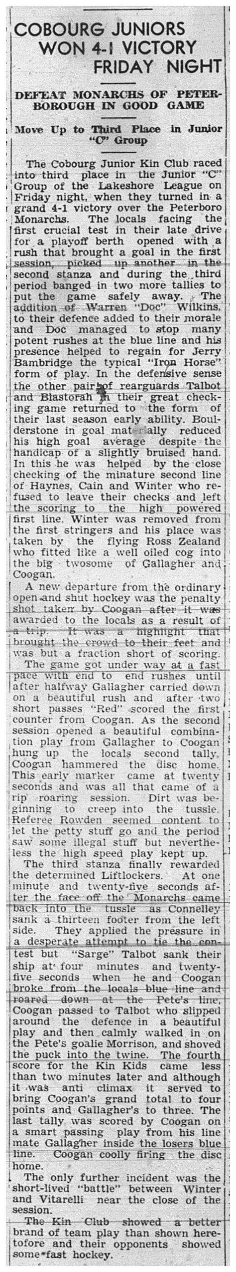 1939-02-02 Hockey -Kin Juniors vs Peterborough