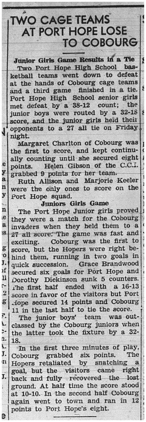 1939-02-16 School -Basketball CCI vs PH High