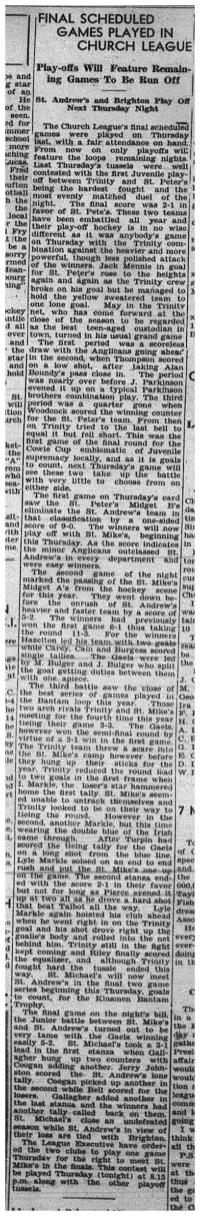 1939-03-02 Hockey -CCHL Final Scheduled Games