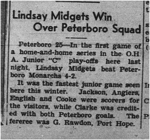 1939-03-02 Hockey -Jr C Peterborough vs Lindsay Game 1