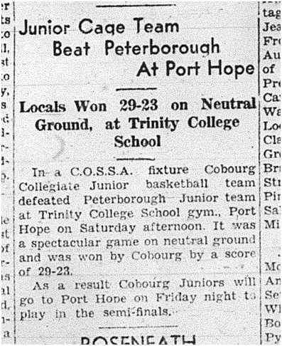 1939-03-23 School -Basketball CCI Juniors vs Peterborough