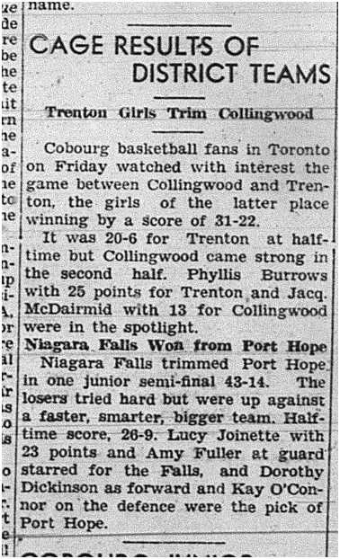 1939-03-30 School -Basketball PH Girls in COSSA playdowns