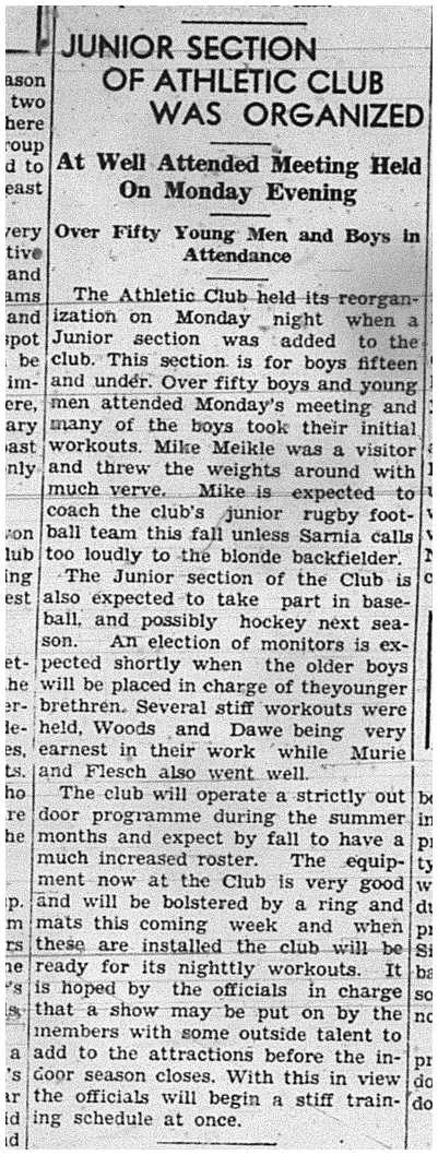 1939-04-06 Sports -Athletic Club adds Junior section