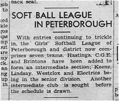 1939-05-11 Softball -Girls League Peterborough has 7 Teams