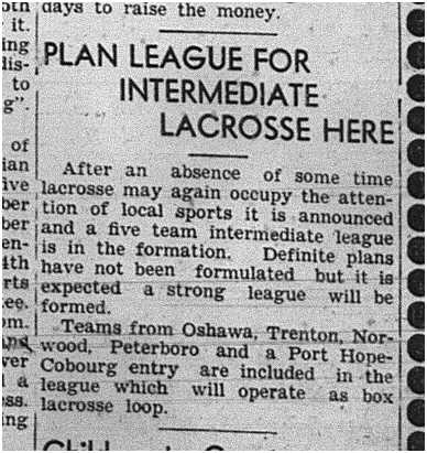 1939-05-18 Lacrosse -Intermediate League Forming