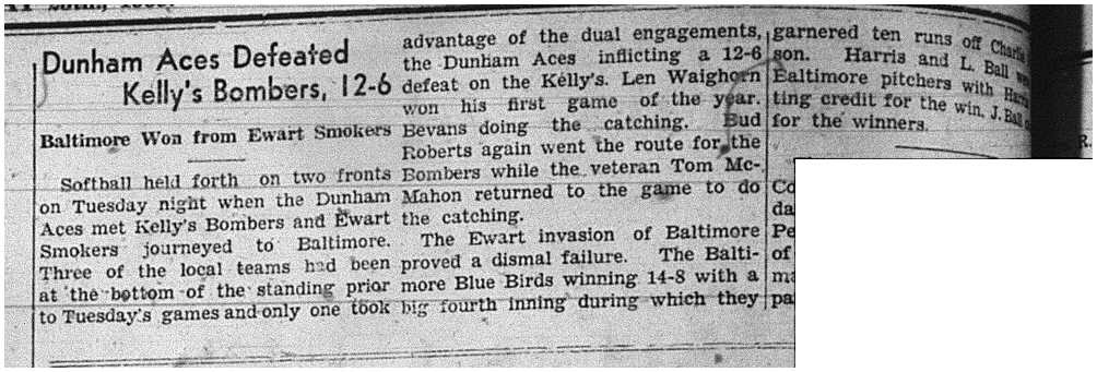 1939-05-25 Softball -Mens League Games