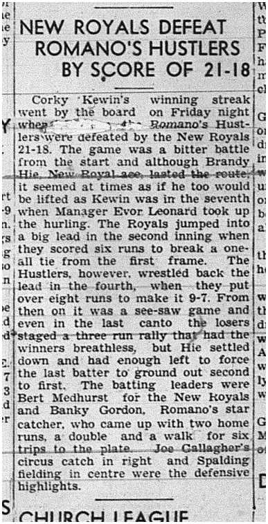 1939-06-08 Softball -Mens League Game