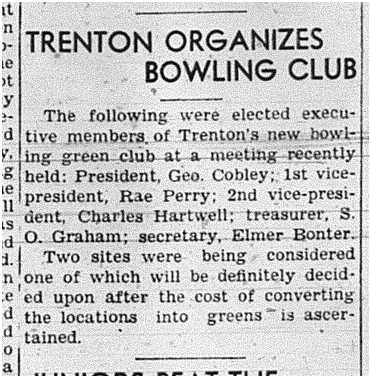 1939-06-22 Lawn Bowling -Trenton Organizes