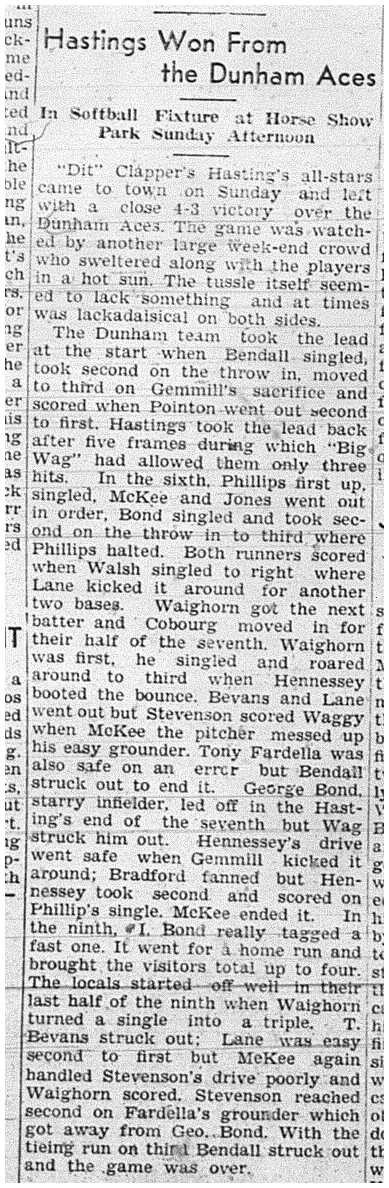 1939-06-29 Softball -Mens League Hastings vs Dunham Aces