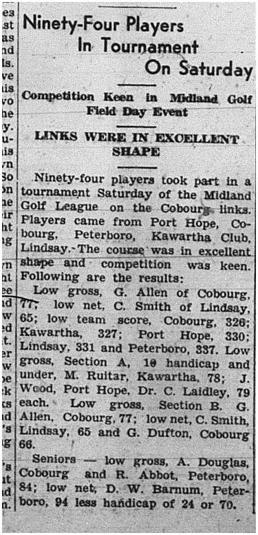 1939-07-13 Golf -Midland League Tourney at Cobourg