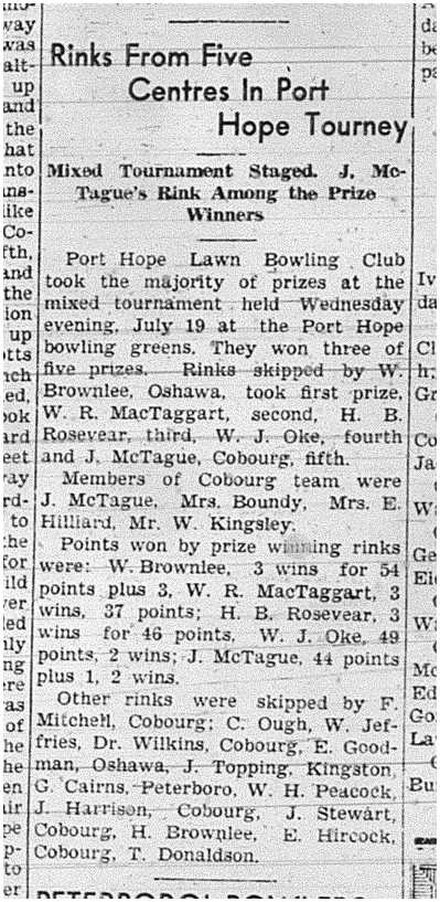 1939-07-27 Lawn Bowling -Mixed Tourney at PH