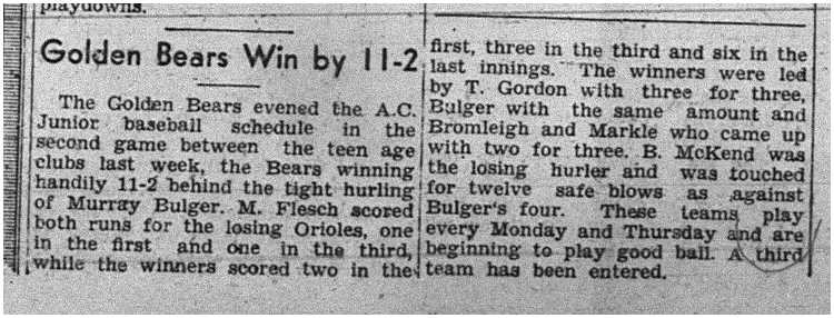 1939-08-17 Baseball -Athletic Club Junior Game