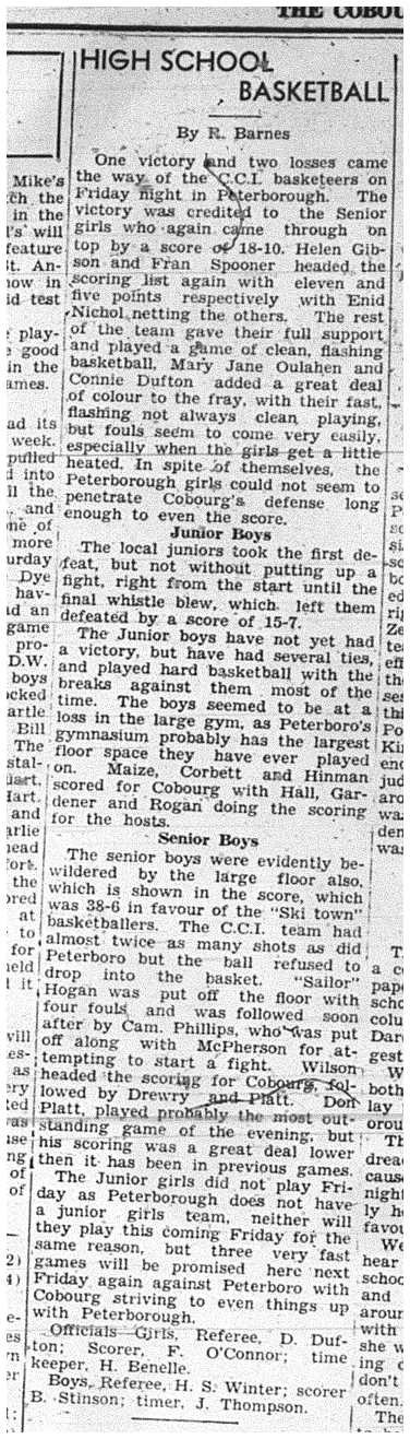 1940-02-08 School -Basketball CCI vs Peterborough