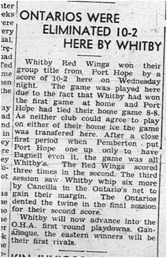 1940-02-29 Hockey -Intermediates PH vs Whitby Playoff