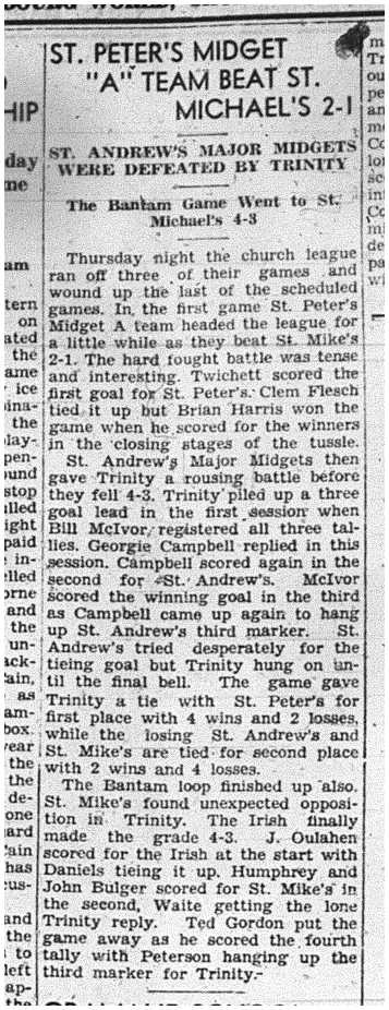 1940-03-07 Hockey -CCHL Midget Game