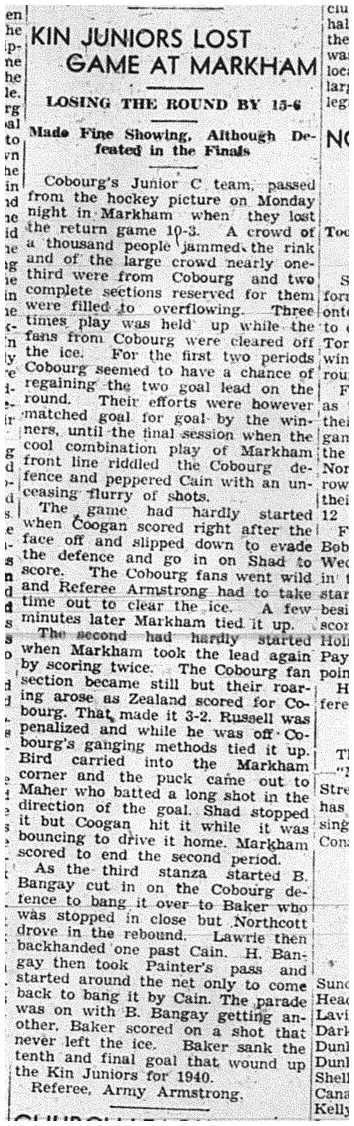1940-03-14 Hockey -Kin Juniors vs Markham Game 2