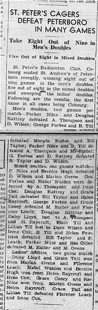 1940-04-11 Badminton -Cobourg vs Peterborough