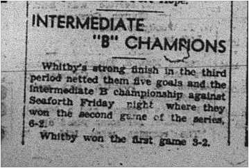 1940-04-11 Hockey -Intermediate Champions Whitby vs Seaforth