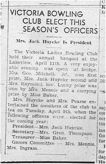 1940-04-18 Lawn Bowling -Victoria Ladies Annual Banquet
