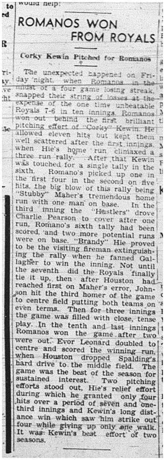 1940-06-20 Softball -Mens League Game