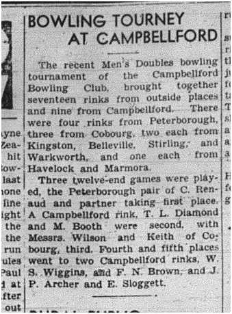 1940-07-04 Lawn Bowling -Mens tourney at Campbellford