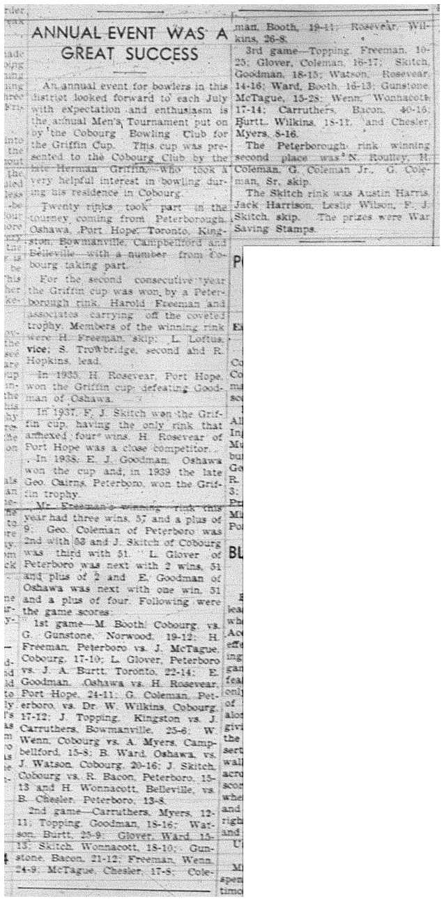 1940-07-25 Lawn Bowling -District Mens Tourney at Cobourg