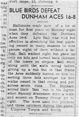 1940-07-25 Softball -Mens League Baltimore vs Dunham
