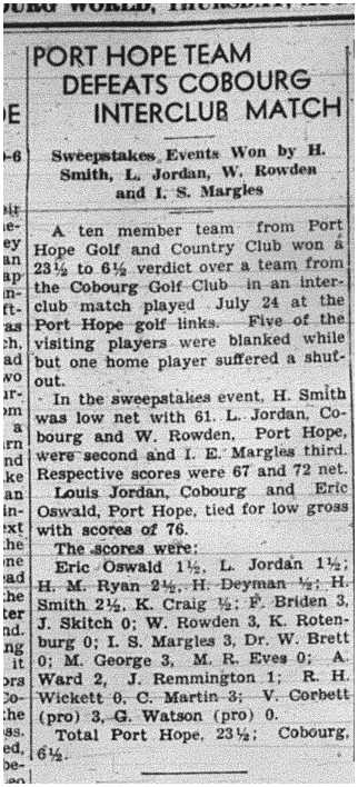 1940-08-01 Golf -Cobourg vs PH