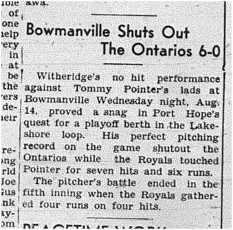 1940-08-22 Baseball -Intermediates Bowmanville vs PH