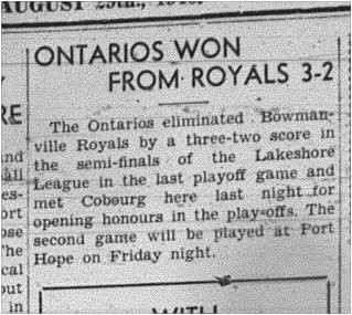 1940-08-29 Baseball -PH beat Bowmanville in Semis
