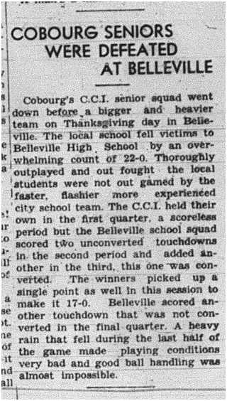 1940-10-17 School -CCI Football Seniors vs Belleville
