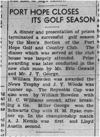 1940-11-07 Golf -PH Closing Dinner & Awards